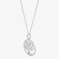 Limited Quantities! Tree Of Life Womens 1/10 CT. T.W. Lab Grown White Diamond Sterling Silver 18 Inch Pendant Necklace