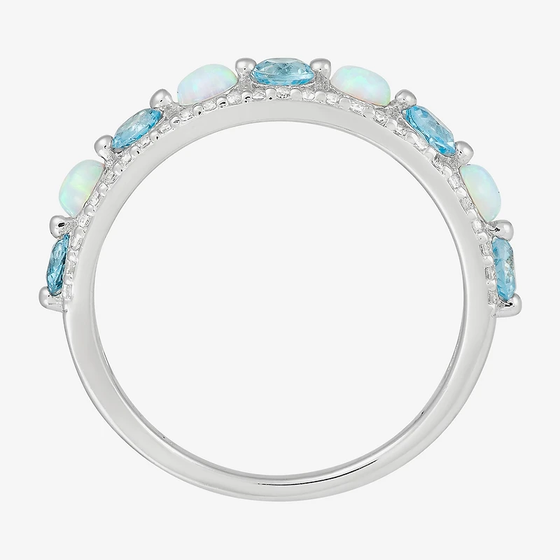 Limited Quantities! Womens 4.5MM Multi Color Sterling Silver Band