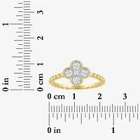Diamond Addiction (G-H / Si2-I1) Womens 1/3 CT. T.W. Lab Grown White Diamond 10K Gold Flower Cocktail Ring