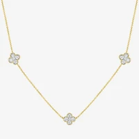 Diamond Addiction (G-H / Si2-I1) Womens 1/3 CT. T.W. Lab Grown White Diamond 10K Gold Flower 16 Inch Pendant Necklace