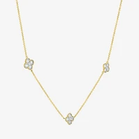 Diamond Addiction (G-H / Si2-I1) Womens 1/3 CT. T.W. Lab Grown White Diamond 10K Gold Flower 16 Inch Pendant Necklace