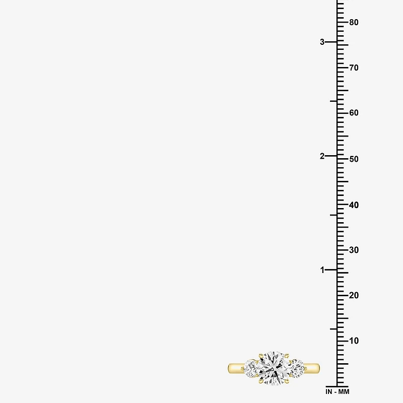 Love Lives Forever (F / Si1-Si2) Womens 2 CT. T.W. Lab Grown White Diamond 10K Gold Round 3-Stone Engagement Ring