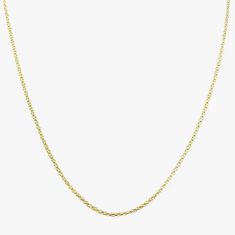 Womens 10K Gold Inch Link Chain Necklace