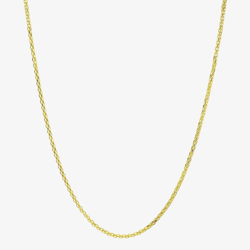 Womens 10K Gold 18 Inch Link Chain Necklace