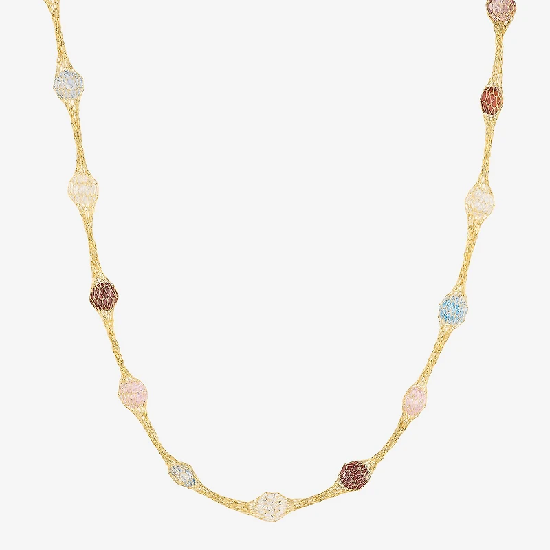Made in Italy Womens 10K Gold 18 Inch Link Chain Necklace