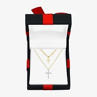 Religious Jewelry Yes, Please! Cross(G-H / Si2-I1) Womens Diamond Accent Lab Grown White Diamond Cross Pendant Necklace Set