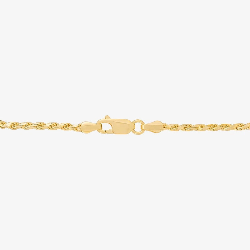 Made in Italy Womens 24K Gold Over Silver Inch Solid Rope Chain Bracelet