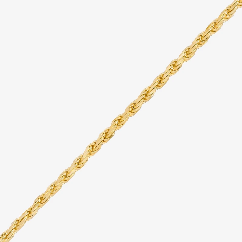 Made in Italy Womens 24K Gold Over Silver Inch Solid Rope Chain Bracelet