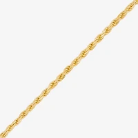 Made in Italy Womens 24K Gold Over Silver Inch Solid Rope Chain Bracelet