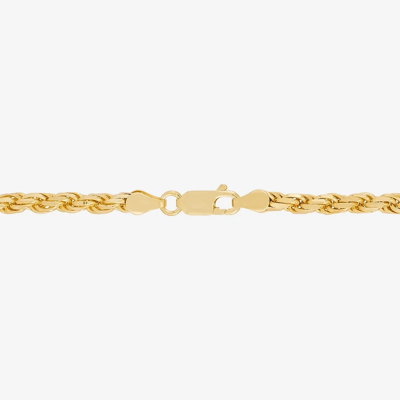 Made in Italy Womens 24K Gold Over Silver 8 1/2 Inch Solid Rope Chain Bracelet