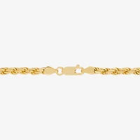 Made in Italy Womens 24K Gold Over Silver 8 1/2 Inch Solid Rope Chain Bracelet