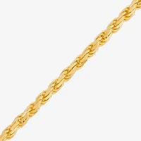 Made in Italy Womens 24K Gold Over Silver 8 1/2 Inch Solid Rope Chain Bracelet