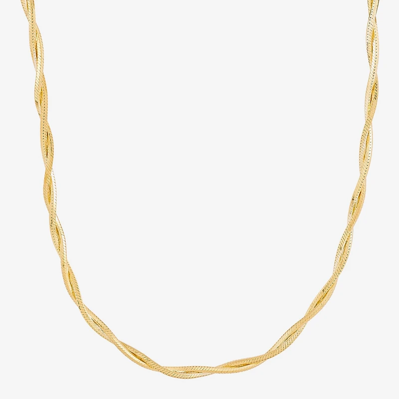 Made in Italy Womens 24K Gold Over Silver 20 Inch Link Chain Necklace