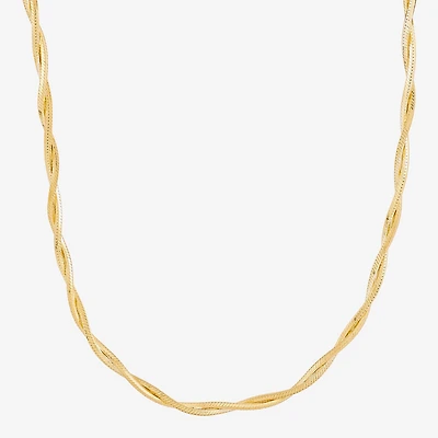 Made in Italy Womens 24K Gold Over Silver 20 Inch Link Chain Necklace