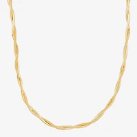 Made in Italy Womens 24K Gold Over Silver 20 Inch Link Chain Necklace