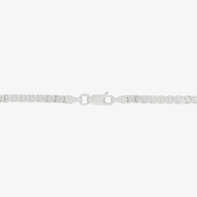 Mens Sterling Silver 8 1/2 Inch Solid Box Chain Bracelet
