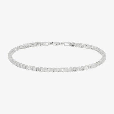 Mens Sterling Silver 8 1/2 Inch Solid Box Chain Bracelet