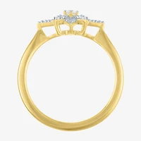Diamond Addiction (G-H / Si2-I1) Womens 1/10 CT. T.W. Lab Grown White 14K Gold Over Silver Star Cocktail Ring