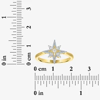 Diamond Addiction (G-H / Si2-I1) Womens 1/10 CT. T.W. Lab Grown White 14K Gold Over Silver Star Cocktail Ring