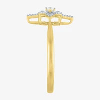 Diamond Addiction (G-H / Si2-I1) Womens 1/10 CT. T.W. Lab Grown White 14K Gold Over Silver Star Cocktail Ring