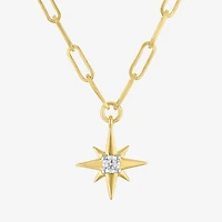 Diamond Addiction North Star (G-H / Si2-I1) Womens 1/10 CT. T.W. Lab Grown White Diamond 14K Gold Over Silver Star 18 Inch Pendant Necklace