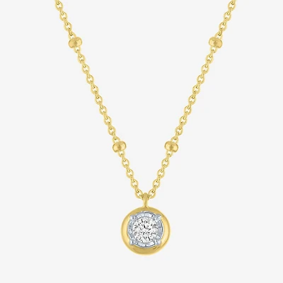 Diamond Addiction (G-H / Si2-I1) Womens 1/10 CT. T.W. Lab Grown White Diamond 14K Gold Over Silver Round 18 Inch Pendant Necklace