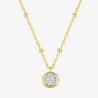 Diamond Addiction (G-H / Si2-I1) Womens 1/10 CT. T.W. Lab Grown White Diamond 14K Gold Over Silver Round 18 Inch Pendant Necklace
