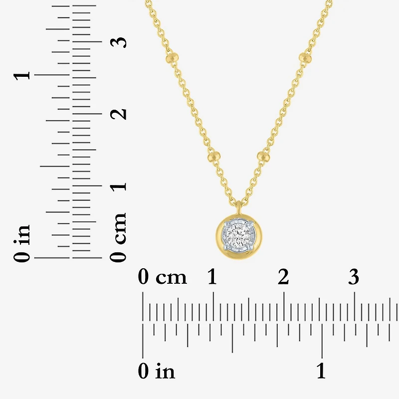 Diamond Addiction (G-H / Si2-I1) Womens 1/10 CT. T.W. Lab Grown White Diamond 14K Gold Over Silver Round 18 Inch Pendant Necklace