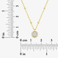 Diamond Addiction (G-H / Si2-I1) Womens 1/10 CT. T.W. Lab Grown White Diamond 14K Gold Over Silver Round 18 Inch Pendant Necklace