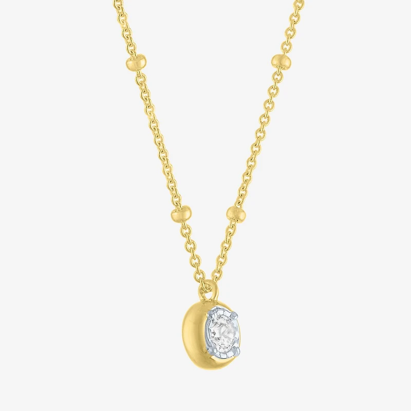 Diamond Addiction (G-H / Si2-I1) Womens 1/10 CT. T.W. Lab Grown White Diamond 14K Gold Over Silver Round 18 Inch Pendant Necklace