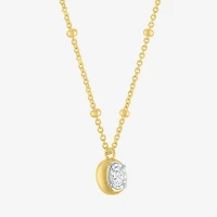 Diamond Addiction (G-H / Si2-I1) Womens 1/10 CT. T.W. Lab Grown White Diamond 14K Gold Over Silver Round 18 Inch Pendant Necklace