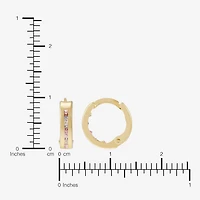 Limited Quantities! Girls Multi Color Cubic Zirconia 10K Gold 9.5mm Hoop Earrings