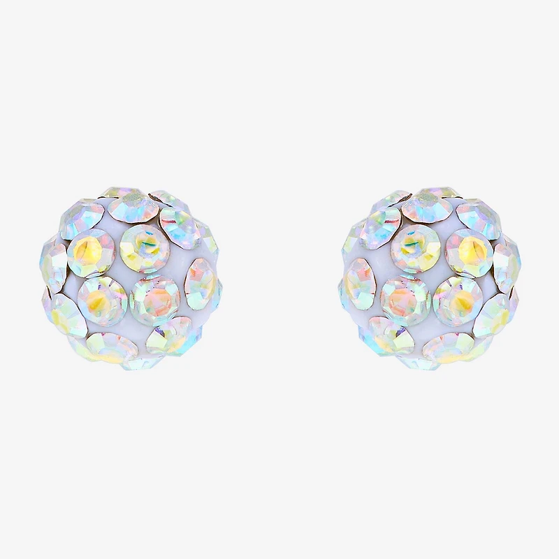 Limited Quantities! Crystal 10K Gold 4.8mm Ball Stud Earrings