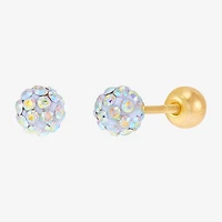 Limited Quantities! Crystal 10K Gold 4.8mm Ball Stud Earrings
