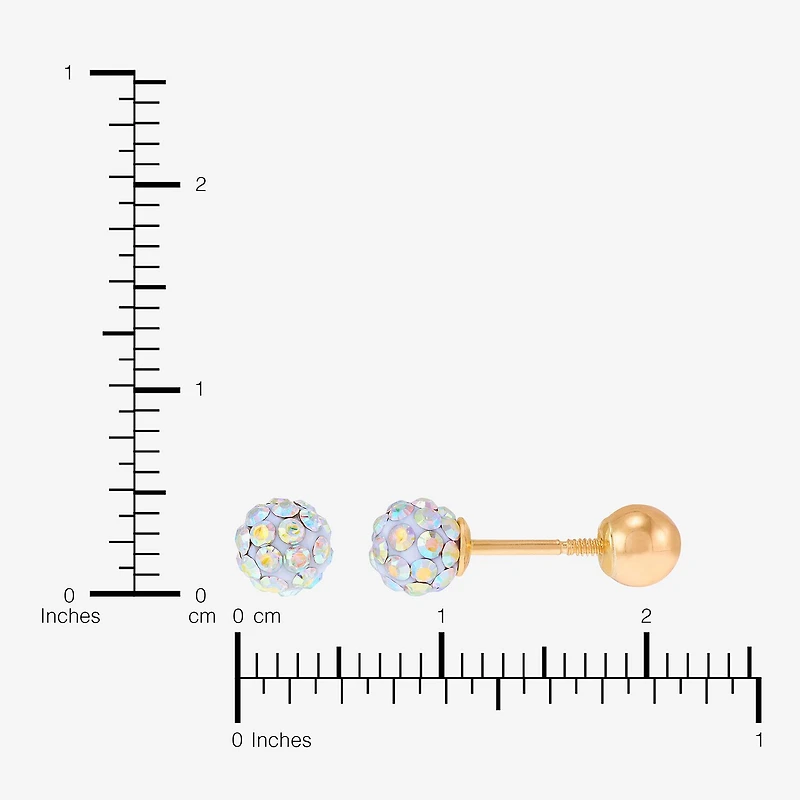 Limited Quantities! Crystal 10K Gold 4.8mm Ball Stud Earrings