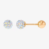 Limited Quantities! Crystal 10K Gold 4.8mm Ball Stud Earrings