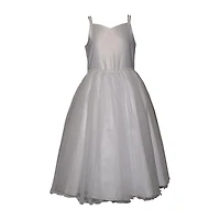 Bonnie Jean Little & Big Kid Girls Short Sleeve Lace Satin Fit + Flare Dress