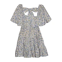 Bonnie Jean Big Kid Girls Short Sleeve Flutter A-Line Dress