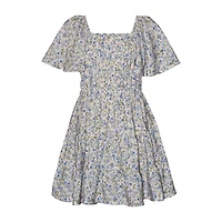 Bonnie Jean Big Kid Girls Short Sleeve Flutter A-Line Dress