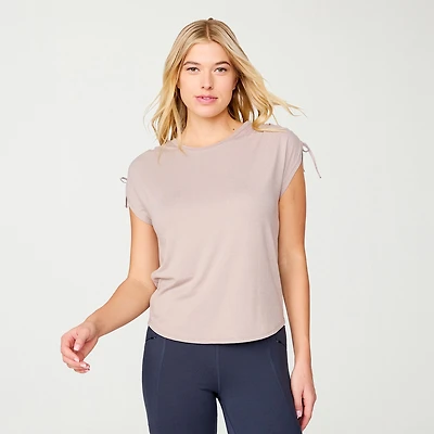 Free Country Womens Crew Neck Short Sleeve Stretch Fabric Active T-Shirt