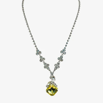 Bijoux Bar Gold Tone Womens Yellow 18 Inch Statement Necklace
