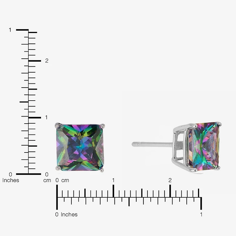 Sparkle Allure Multi Color Cubic Zirconia 9mm Stud Earrings