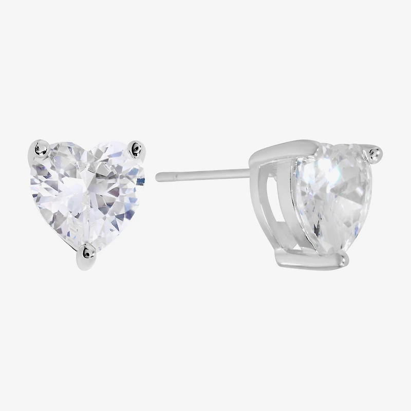 Sparkle Allure Cubic Zirconia 8mm Heart Stud Earrings