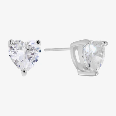 Sparkle Allure Cubic Zirconia 8mm Heart Stud Earrings