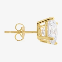 Sparkle Allure Cubic Zirconia 14K Gold Over Brass 9mm Round Stud Earrings
