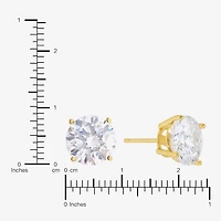 Sparkle Allure Cubic Zirconia 14K Gold Over Brass 9mm Round Stud Earrings