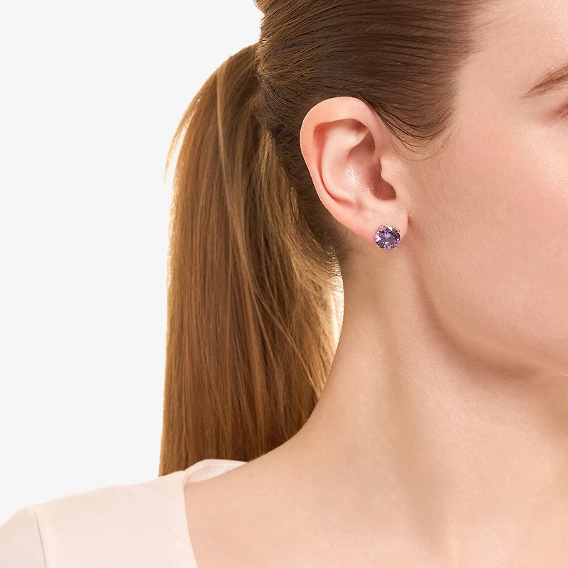 Sparkle Allure Purple Cubic Zirconia 9mm Stud Earrings
