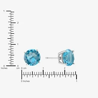 Sparkle Allure Blue Cubic Zirconia 9mm Round Stud Earrings