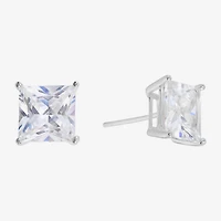 Sparkle Allure Cubic Zirconia 8mm Square Stud Earrings