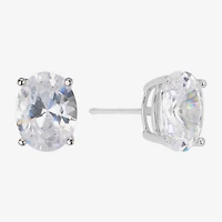 Sparkle Allure Cubic Zirconia 9mm Oval Stud Earrings